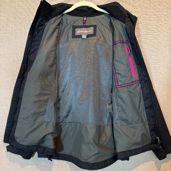 Eddie Bauer WeatherEdge Plus Waterproof Jacket PM Black Petite Medium Hiking - Picture 3 of 16